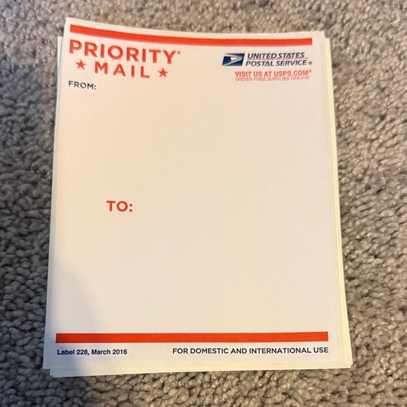 USPS Priority Mail Sticker Shipping Labels - Picture 2 of 2